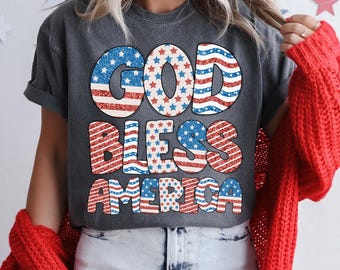God Bless America PNG, Retro 4th of July Png, Sublimation Design, Patriotic Red White Blue USA Stars Stripes PNG, Freedom Coquette Png