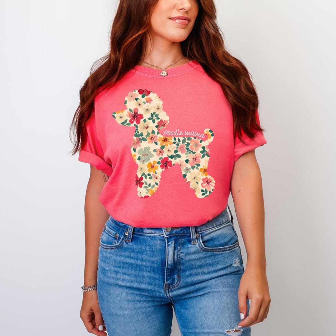Poodle Mama PNG, Poodle Mom Floral Sublimation Design, Dog Mom PNG, Pet ...