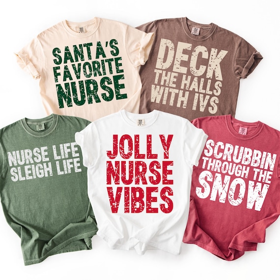 Nurse Christmas PNG Bundle, Merry Nursemas Quotes, Funny Nurse Holiday Shirt Designs, Scrub Life Christmas Sublimation