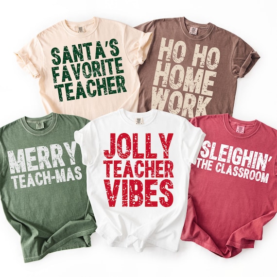 Teacher Christmas PNG Bundle, Merry Teachmas Quotes, Funny Teacher Holiday Shirt Designs, Classroom Christmas Sublimation