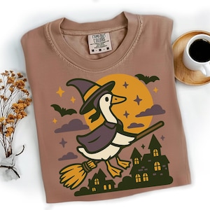 Witch Goose PNG, Halloween Goose PNG, Cute Spooky Fall Shirt Design, Funny Goose Costume Sublimation Design PNG, Spooky Season Png
