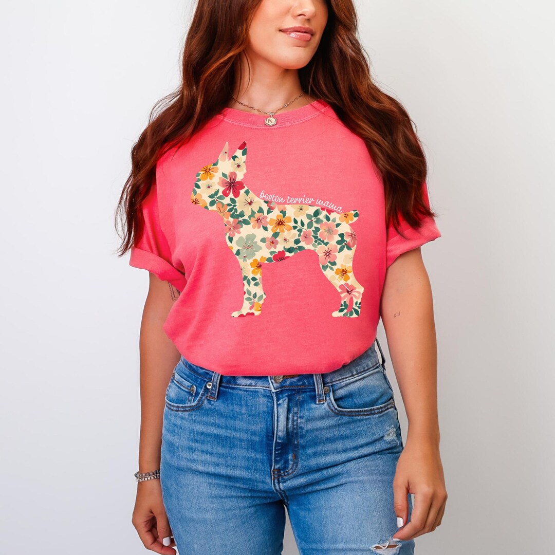Boston Mom Rosa Boston Mama PNG, Boston Terrier Mom Floral Sublimation Design, Dog Mom ...