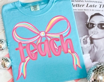 Lehrer Png, Preppy Lehrer Png, Neon Lehrer Bogen Png, Zurück zu Schule Png, Lehrer Kokette Bogen Design, Lehren Png, Erster Schultag Png