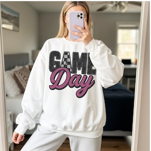Gameday PNG, Retro Football PNG, Football Mom PNG, Football Shirt Png, Checkered Star Football Shirt Sublimation, Game Day Digital Download
