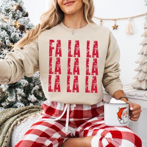 Jul PNG-paket, Preppy Retro Christmas PNG, Jingle Bells, Glädje till världen, Ho Ho Ho, Fa La La, Släde hela dagen, Högtidssublimering bild 3