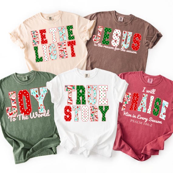 Christian Christmas PNG Bundle, Jesus Is the Reason PNG, Joy to the World, Be the Light, True Story, Religious Holiday Sublimation