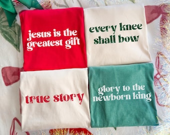 Paquete PNG de Navidad cristiana, Jesús es el regalo más grande PNG, Historia real PNG, Toda rodilla se doblará, Gloria al Rey recién nacido