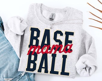 Faux Embroidery Baseball PNG, Baseball Mom PNG, Game Day Baseball PNG, Retro Coquette Baseball Bow Design, Baseball Mama Png, Ballpark Mama