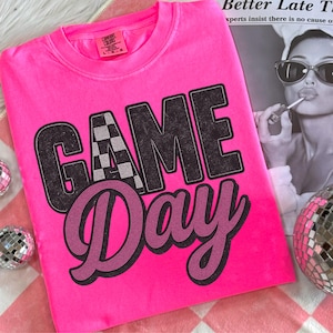 Gameday PNG, Retro Football PNG, Football Mom PNG, Football Shirt Png, Checkered Star Football Shirt Sublimation, Game Day Digital Download