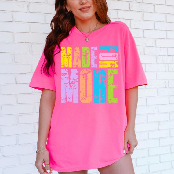 Made For More PNG, Preppy Christian Summer Shirt PNG, Neon Faith Based PNG Design, Trendy Bible Verse Sublimation, Worship Png