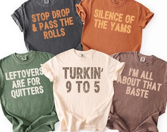 Funny Thanksgiving PNG Bundle, Turkin 9 to 5, All About That Baste, Distressed Turkey Day Shirt Designs, Funny Fall Matching Shirts PNG