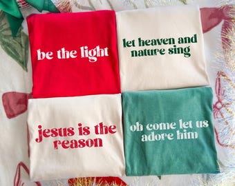 Christian Christmas PNG Bundle, Be the Light PNG, Jesus Is the Reason PNG, Oh Come Let Us Adore Him, Heaven and Nature Sing