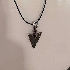 Silver Arrowhead Pendant (Hypo-allergenic) on an adjustable necklace cord: Free Shipping