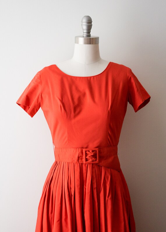 1950's orange dress. xs. 50 Hawaiian dress. brigh… - image 3
