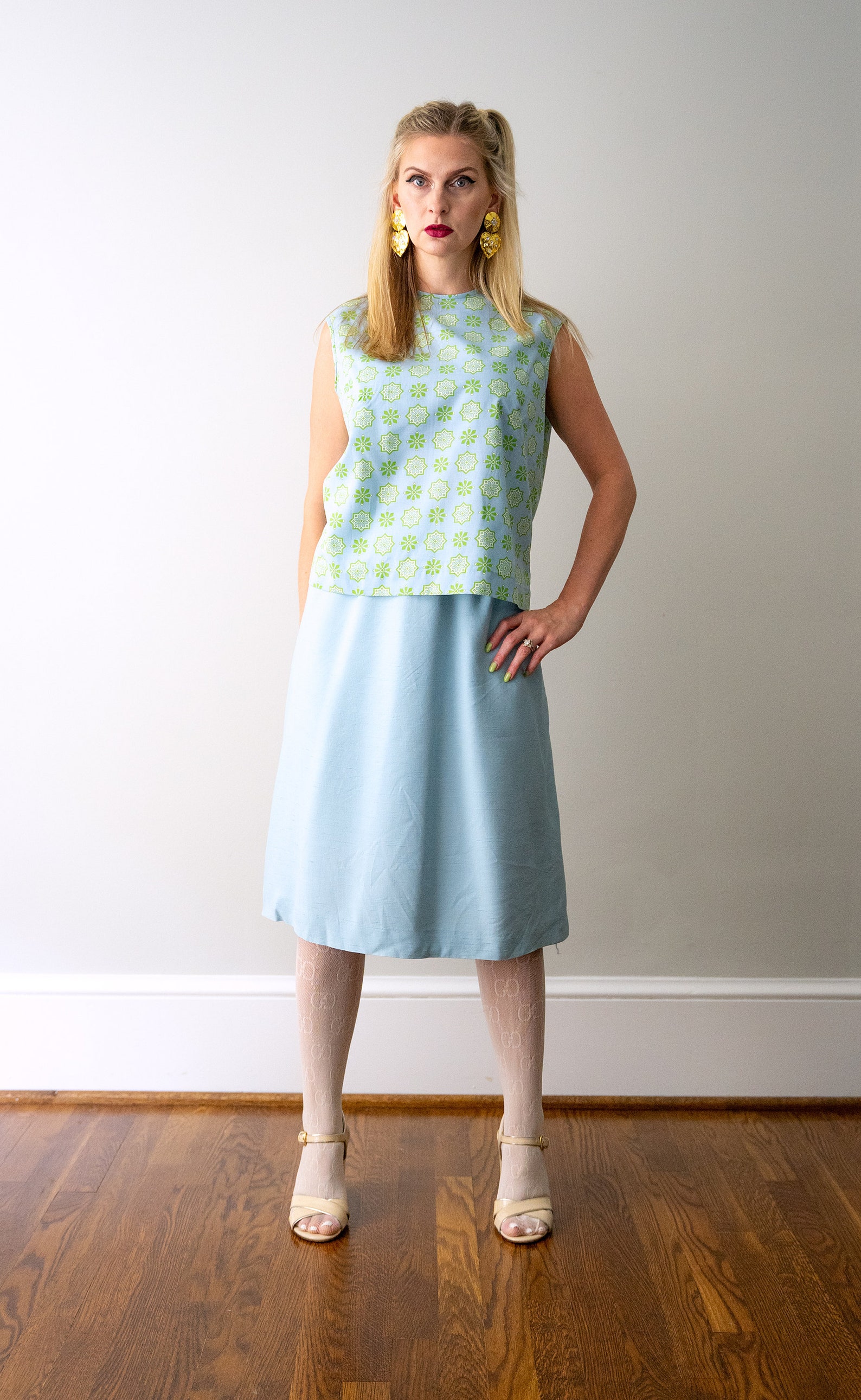 1960's Light Blue Skirt and Top Set. Large. 60s Vintage Etsy