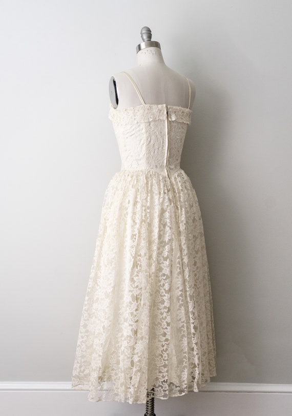 1950's ivory lace wedding dress. 50 vintage full … - image 7