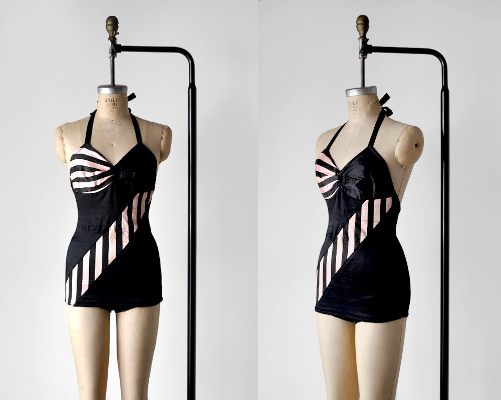 maillot de bain des années 40. maillot de bain 1940. rose et | Etsy