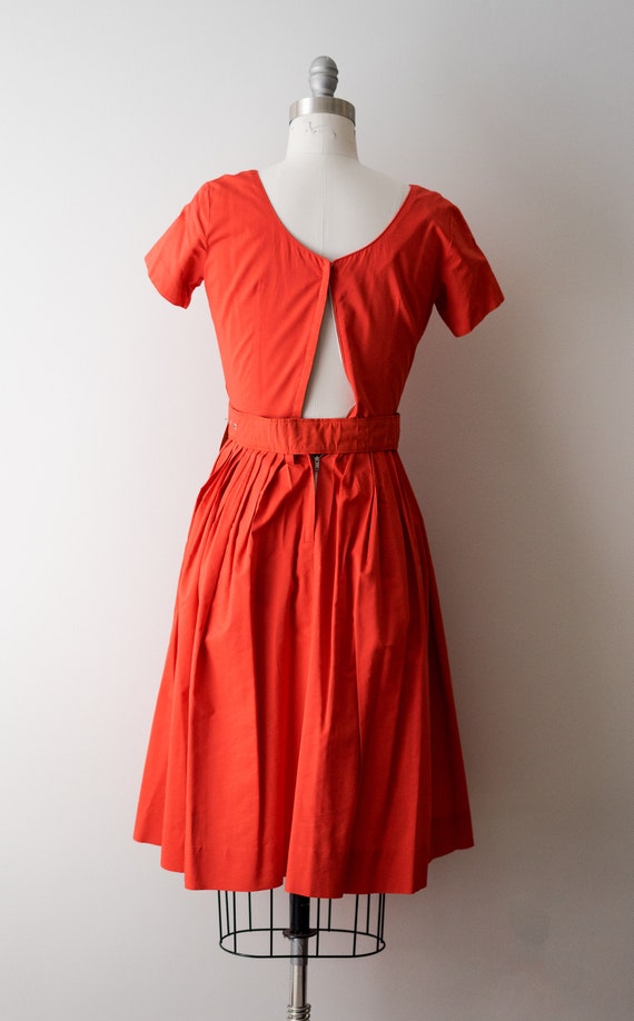 1950's orange dress. xs. 50 Hawaiian dress. brigh… - image 8
