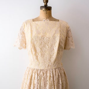 Vintage 50 Lace Dress. 1950s Champagne Dress. Full Skirt. - Etsy