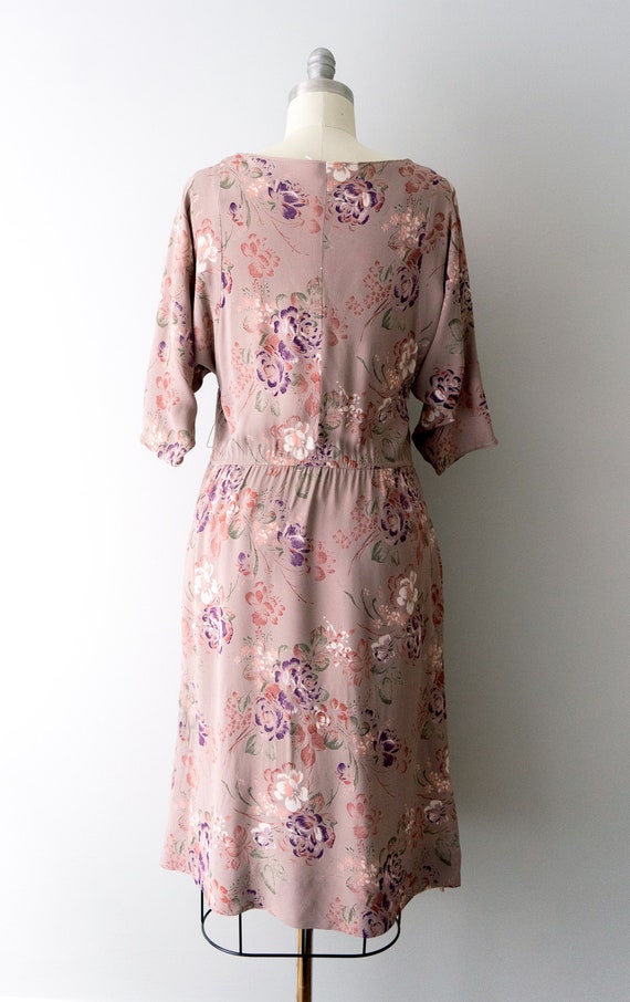 1970's taupe and pink floral dress. vintage 80's … - image 8