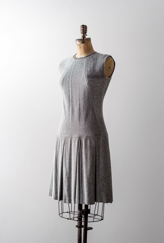 60 metallic dress. silver scooter dress. 1960's m… - image 8