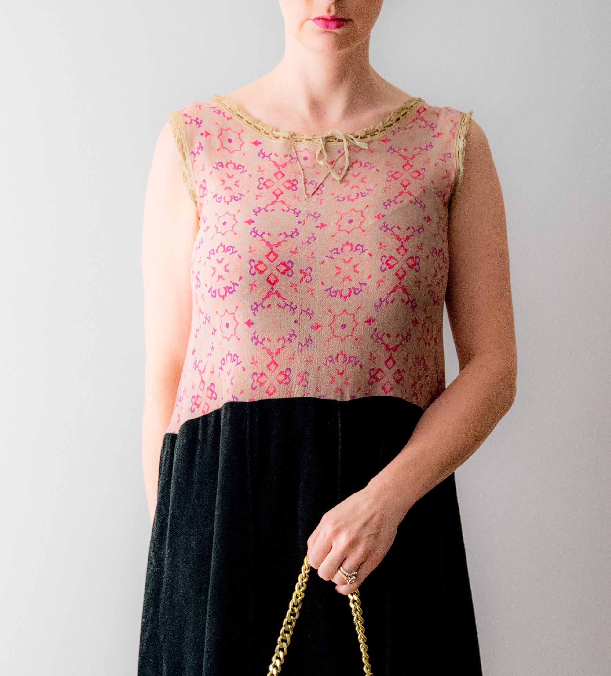 pink and black flapper dress Antique 1920s Flapper Dress Black Pink Floral Applique Silk Embroidery Damaged