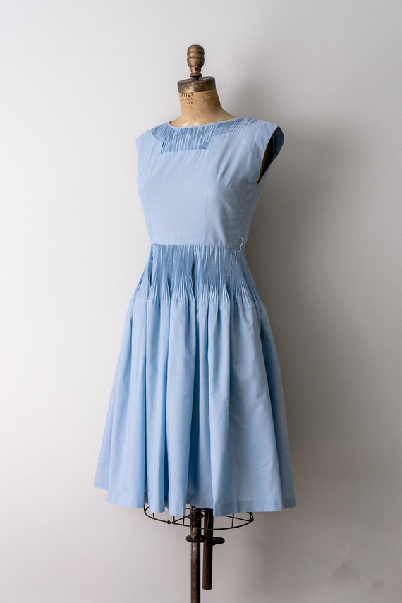 1950's light blue dress. 50's full party dress. p… - image 4