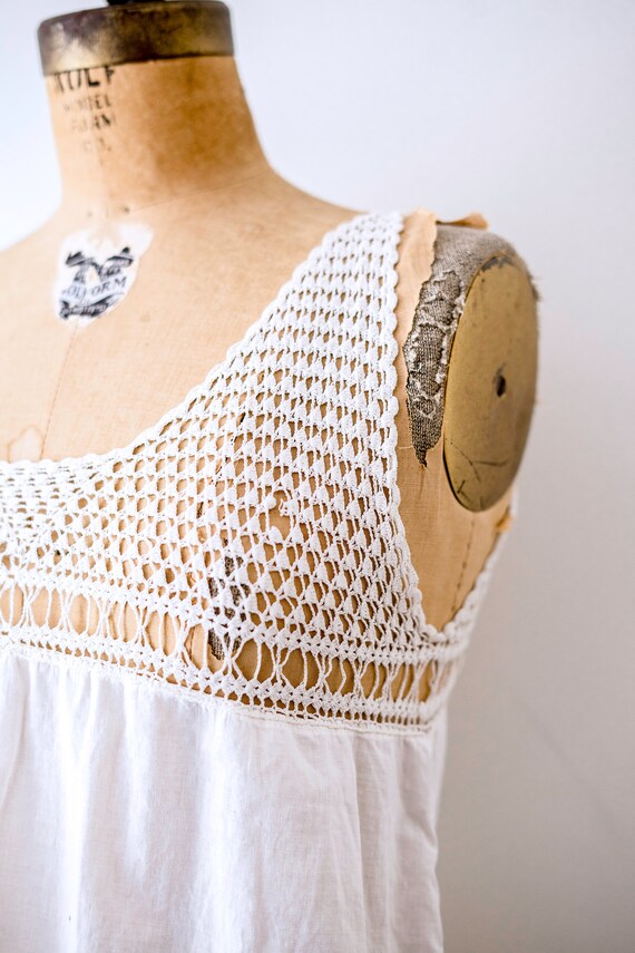 Edwardian blouse. 1910's white tank. camisole. iv… - image 7