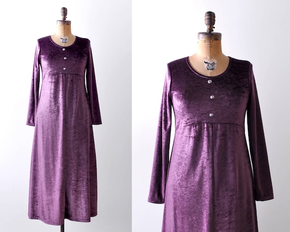 90’s crushed velvet dress. Purple. 1990’s grunge … - image 1