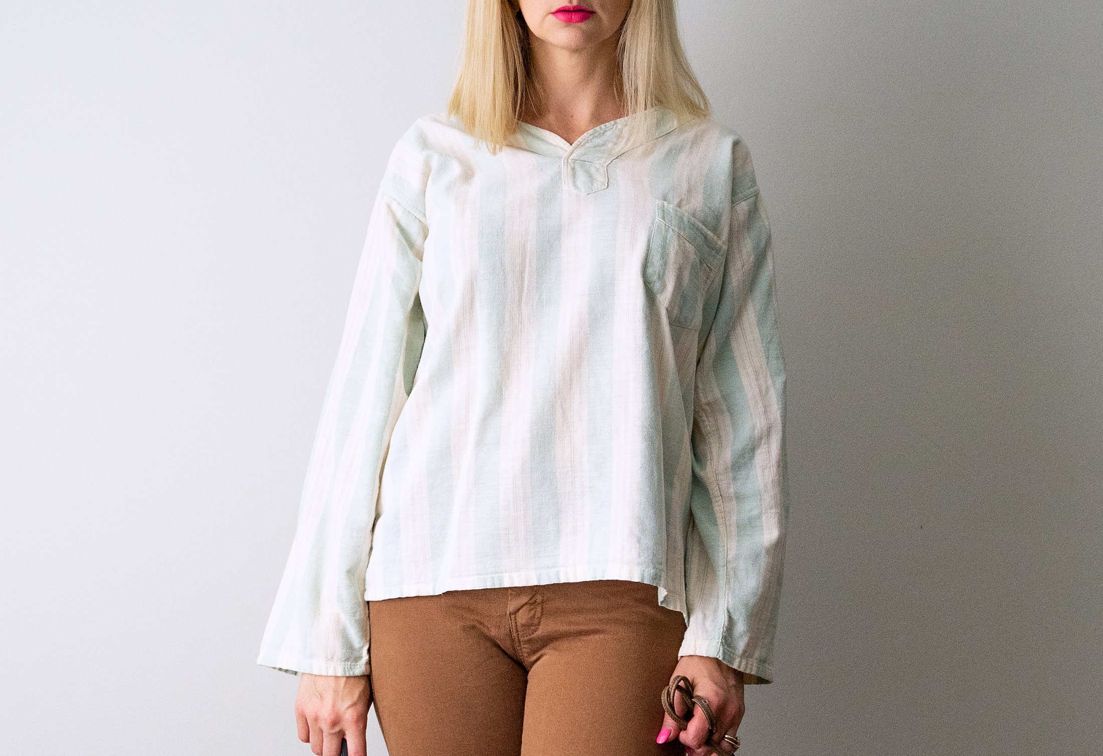 1930's Vintage Montgomery Ward Shirt. Vintage 30's Cotton Striped