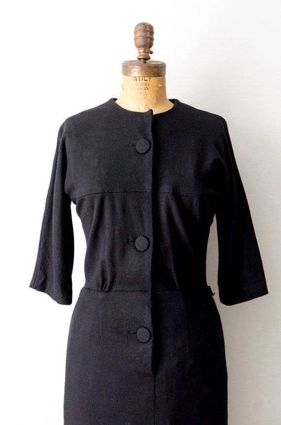 1950's wool wiggle dress. vintage 50 sheath dress… - image 5