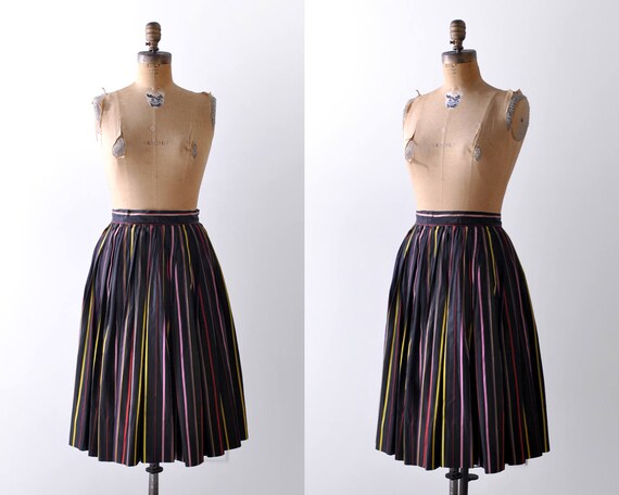1950 striped pleated skirt. Full skirt. 50’s rain… - image 2