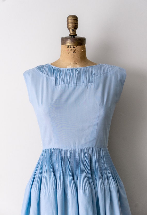 1950's light blue dress. 50's full party dress. p… - image 9