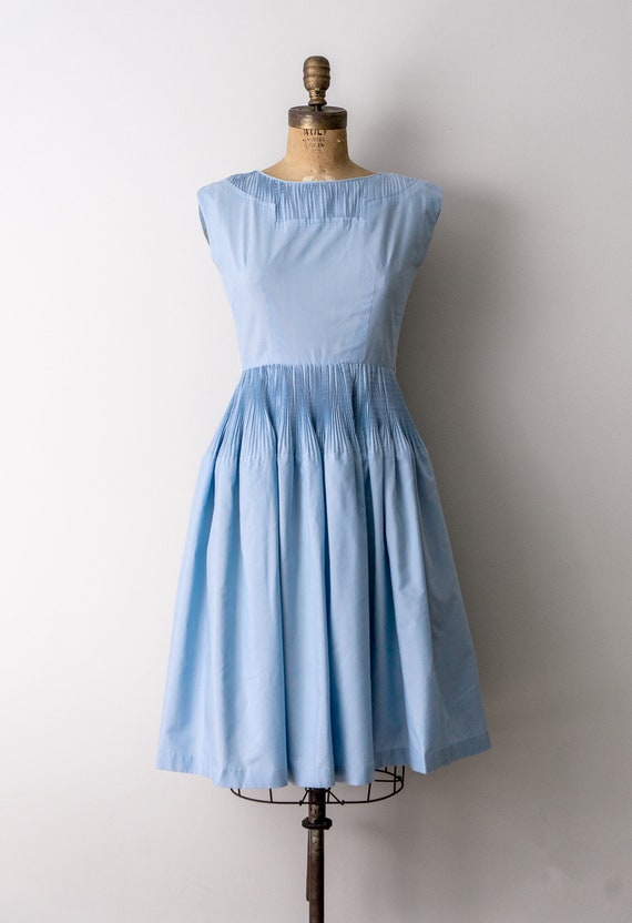 1950's light blue dress. 50's full party dress. p… - image 2