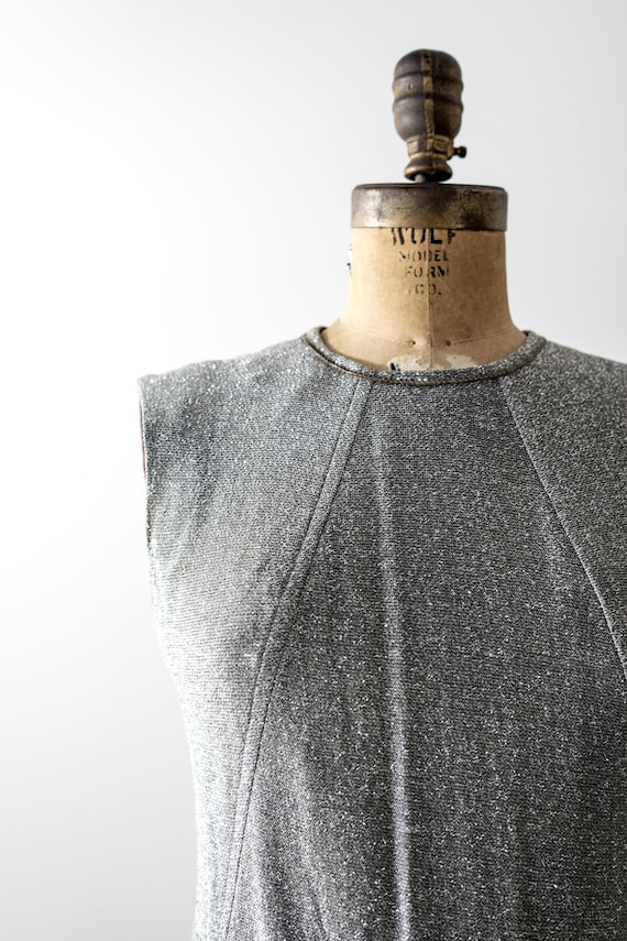 60 metallic dress. silver scooter dress. 1960's m… - image 10