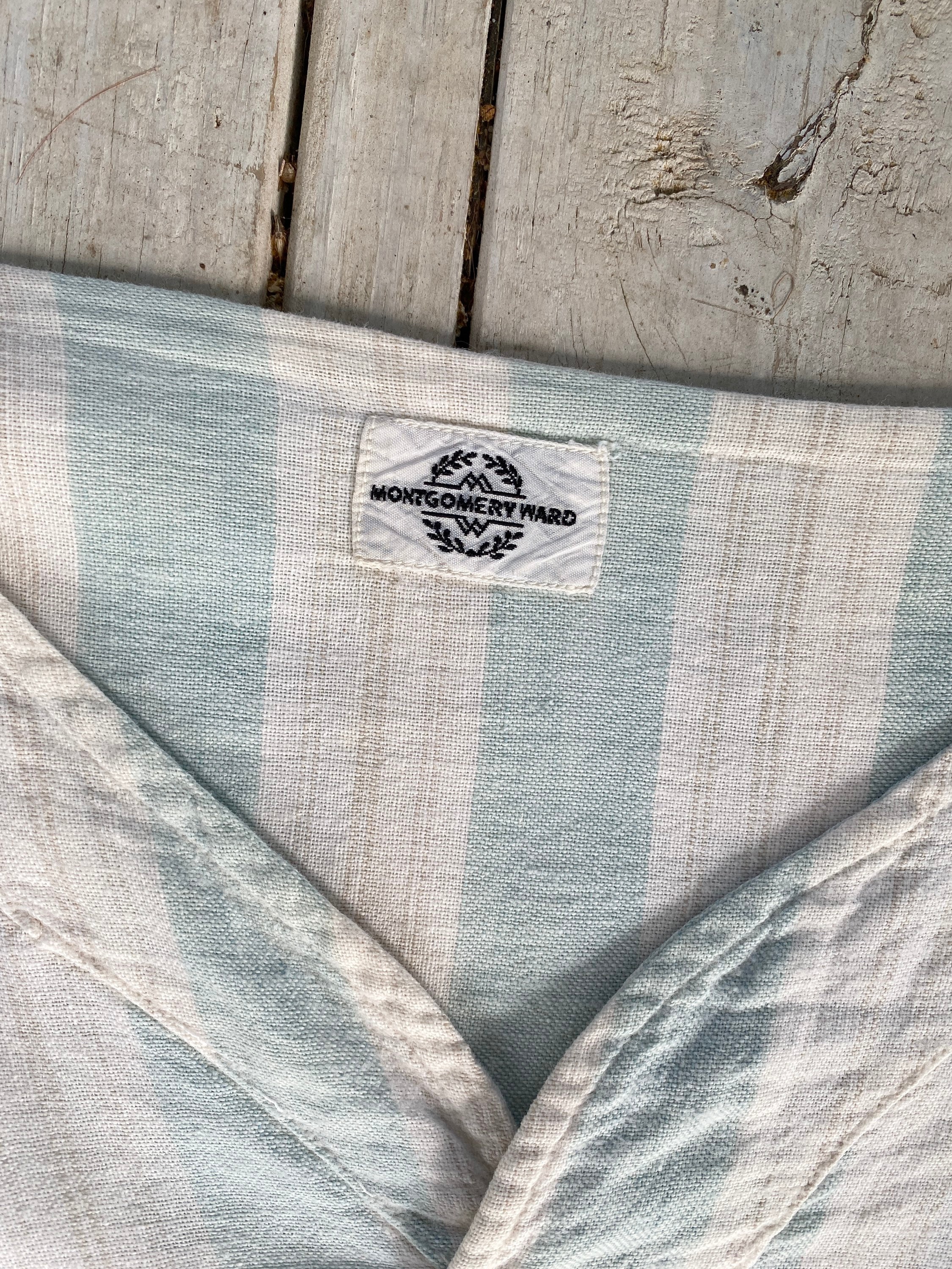 1930's Vintage Montgomery Ward Shirt. Vintage 30's Cotton Striped