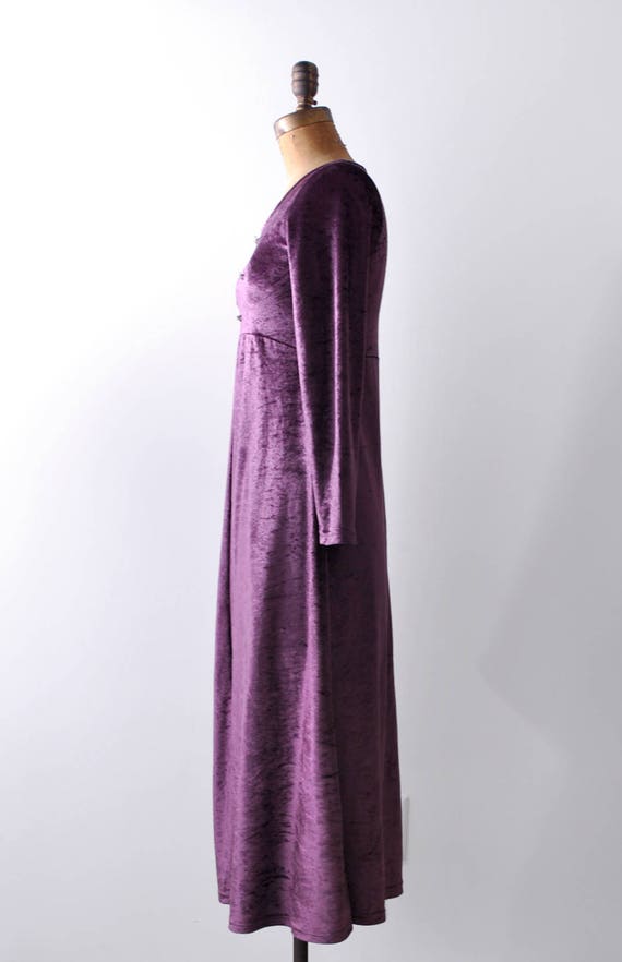 90’s crushed velvet dress. Purple. 1990’s grunge … - image 5