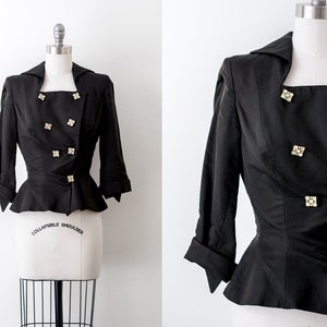 1950s Don Loper Blazer. Vintage 50s Black Jacket With - Etsy