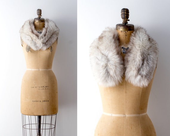 white fur shoulder wrap