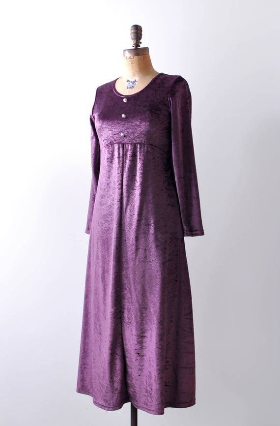 90’s crushed velvet dress. Purple. 1990’s grunge … - image 4