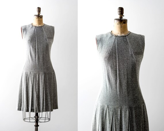 60 metallic dress. silver scooter dress. 1960's m… - image 7