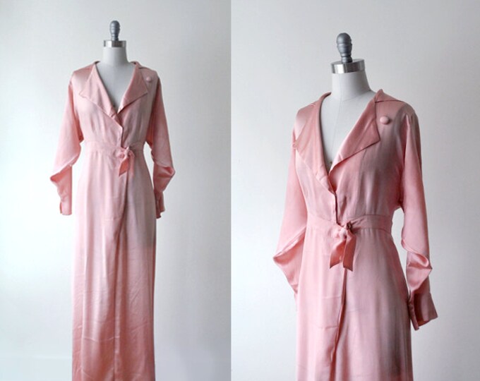 1940's Robe. 40 Pink Robe. Maxi Lingerie. Coral Pink Etsy