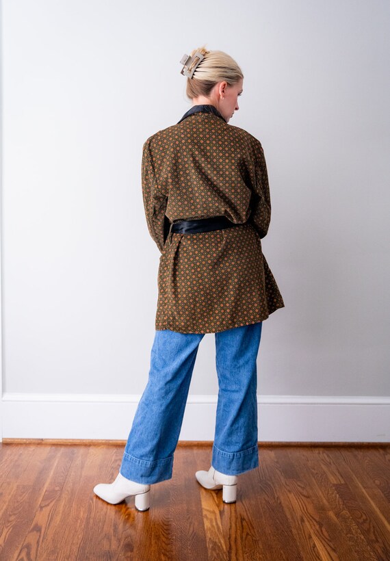 1930's art deco smoking jacket. 30's 40's silk ro… - image 6