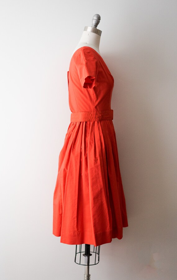 1950's orange dress. xs. 50 Hawaiian dress. brigh… - image 5