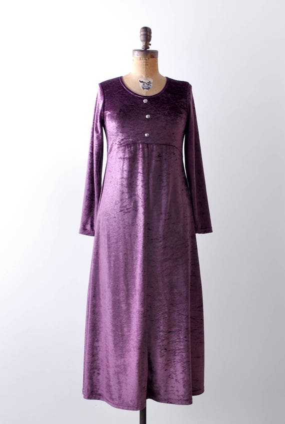 90’s crushed velvet dress. Purple. 1990’s grunge … - image 6