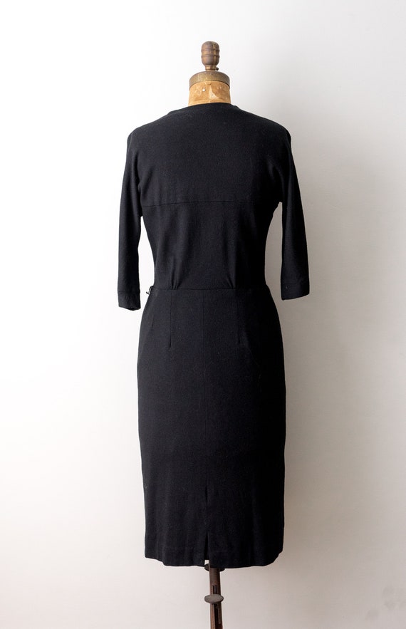 1950's wool wiggle dress. vintage 50 sheath dress… - image 4