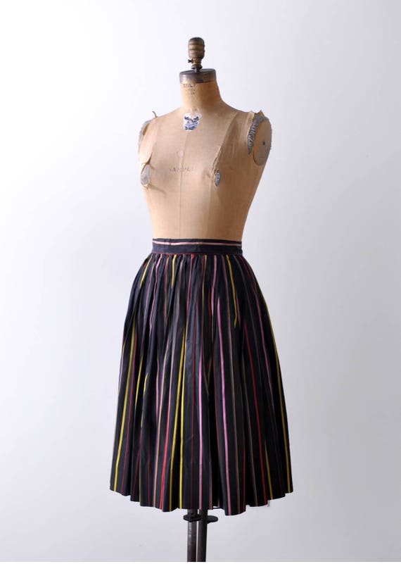 1950 striped pleated skirt. Full skirt. 50’s rain… - image 5