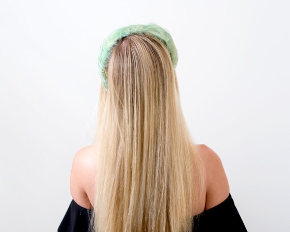 50’s green feather headband. pastel. 1950 mint gr… - image 3
