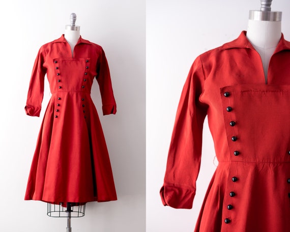 red 50s dress