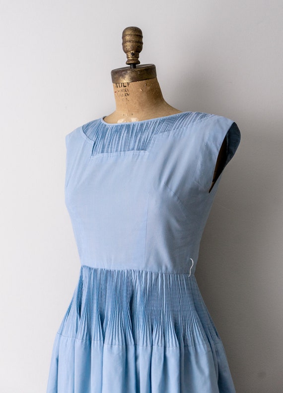 1950's light blue dress. 50's full party dress. p… - image 7